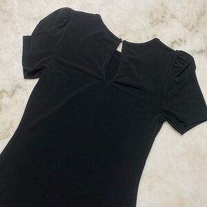 Elegant Black Puff Sleeve Dress